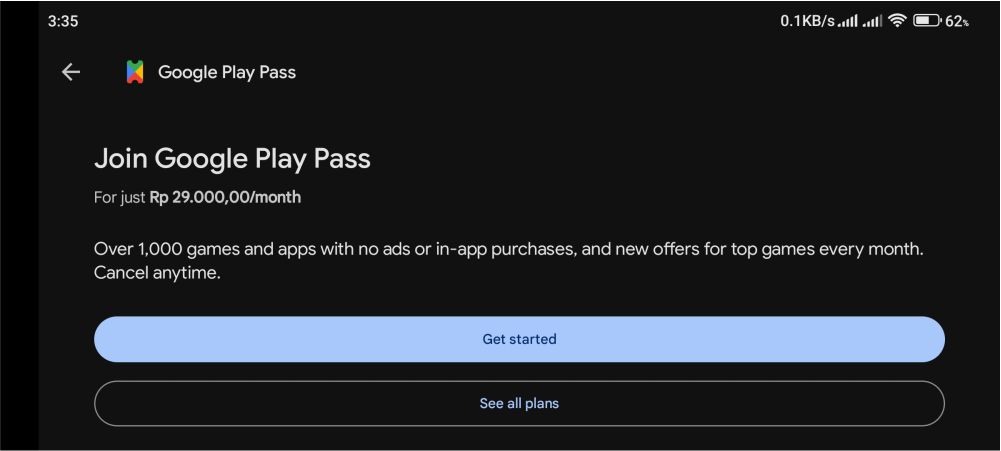 Join Google Play Pass