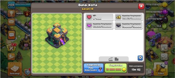Meningkatkan Town Hall Clash of Clans